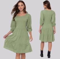 Vestido Basico Keen Moda Verde Tam G