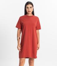 Vestido Básico T-Shirt Feminino Rovitex Vermelho