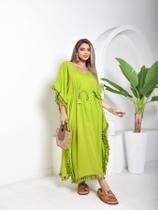 Vestido Bata Kaftan Boho Feminino Soltinho E Elegante Cor:VerdeTamanho:Unico