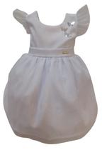 Vestido Batizado Casamento Branco Bebê Menina LessaKids 8625