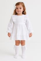 Vestido batizado e Daminha Manga Longa Babados Bebê Papilloo Vestido batizado e Daminha Manga Longa Babados Bebê Papilloo