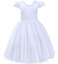 Vestido batizado infantil feminino libelinha branco