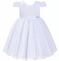 Vestido batizado infantil feminino libelinha branco