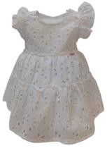 Vestido Batizado Luxo Branco Bebê Menina LessaKids Rf 8624