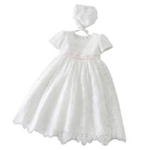 Vestido Batizado Mandrião Renda Branco Touca Bebê Papilloo