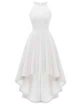 Vestido Bbonlinedress branco Hi-Lo Vintage Cocktail Prom para mulheres