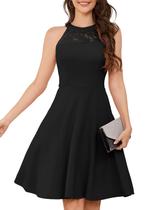 Vestido Bbonlinedress Halter Black Cocktail Wedding Guest