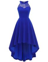 Vestido Bbonlinedress Halter Hi-Lo Wedding Prom Cocktail Royal Blue