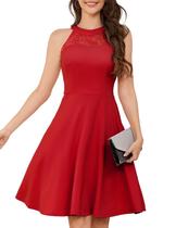 Vestido Bbonlinedress Red Cocktail Vintage Wedding Guest Women