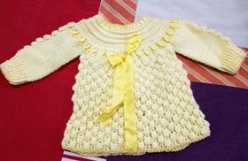 Vestido Bebê Amarelo 6-9 meses 100% artesanal Vestido Bebê Amarelo 6-9 meses 100% artesanal