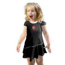 Vestido Bebê ao Infantil Corinthians Preto Onda Oficial