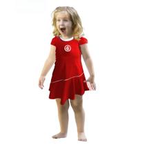 Vestido Bebê ao Infantil Internacional Vermelho Onda Oficial