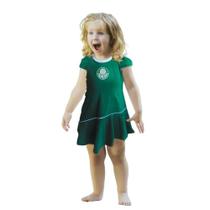 Vestido Bebê ao Infantil Palmeiras Verde Onda Oficial Vestido Bebê ao Infantil Palmeiras Verde Onda Oficial