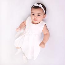 Vestido Bebe Batizado com Tiara Gabi - Girassol Enxoval