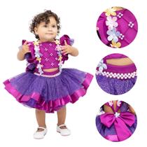 Vestido Bebê Bolo Fofo Roxo