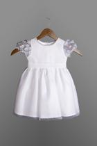 Vestido Bebê Bordado Primavera - Look Delicado para Eventos e Batizado