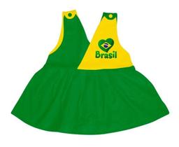 Vestido Bebê Brasil Decote V - Torcida Baby Vestido Bebê Brasil Decote V - Torcida Baby