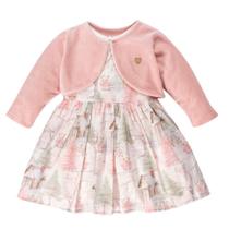 Vestido Bebê Com Bolerinho Em Plush Estampa Ursinha