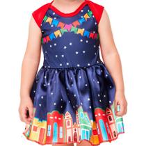 Vestido Bebe de Festa Junina Roupa de Quadrilha pra Menina Caipira 3 a 18 meses