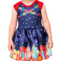 Vestido Bebe de Festa Junina Roupa de Quadrilha pra Menina Caipira 3 a 18 meses