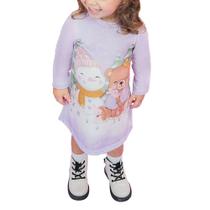 Vestido Bebê Feminino Kukie Ursinha ML Lilás - 70456 Vestido Bebê Feminino Kukie Ursinha ML Lilás - 70456
