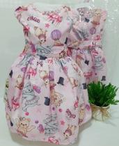 Vestido Bebe Festa Enxoval Infantil Cetim Rosa 1 2 Anos 421