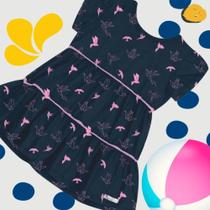 Vestido bebê G azul Abrange