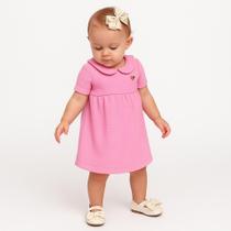 Vestido Bebê Gola Boneca Tecido Rustique