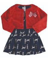 Vestido Bebê Inverno Dálmatas Com Bolero 2 peças - Angerô