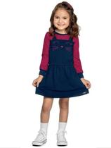 Vestido Bebê Manga Longa Cotton Light Gatinha - Angerô Vestido Bebê Manga Longa Cotton Light Gatinha - Angerô