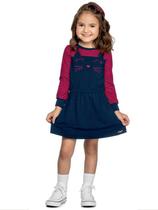 Vestido Bebê Manga Longa Cotton Light Gatinha Tam P a G - Angerô