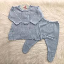 Vestido Bebê Maternidade Tricô Menina Infantil Mel Vestido Bebê Maternidade Tricô Menina Infantil Mel