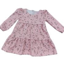 Vestido Bebê Menina Babado Manga longa