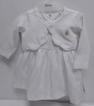 Vestido Bebê Menina + Bolero Branco Batizado Paraiso 14688