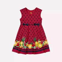 Vestido Bebê Menina com Laço Menina Kyly Cor:VermelhoTamanho:2 Vestido Bebê Menina com Laço Menina Kyly Cor:VermelhoTamanho:2