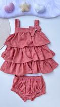 Vestido Bebê Menina Com Tapa Fralda Kiki Xodó Cor:CoralTamanho:G Vestido Bebê Menina Com Tapa Fralda Kiki Xodó Cor:CoralTamanho:G