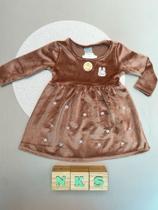 Vestido Bebê Menina Em Malha Cotelê Manga Longa Mundi