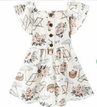 Vestido Bebê Menina Estampa Flores Milon