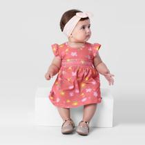 Vestido bebê menina estampado em cotton Brandili Baby