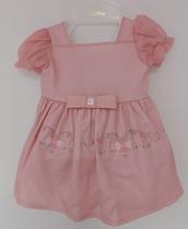 Vestido Bebê Menina Festa Bordado Floral Luxo Paraiso 13957