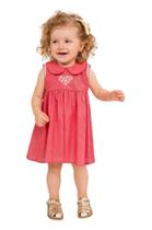 Vestido Bebê Menina Festa em Malha Chambray Pokotinha Tamanho M 6830