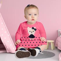 Vestido Bebê Menina Inverno Cotton com Calcinha Confortável Moderno Kyly 1000706