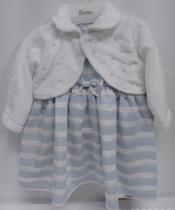 Vestido Bebê Menina Lurex Bolero Pelo Pérolas Paraiso 14680