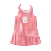 Vestido Bebê Menina Malha Xadrez Rosa Brandili