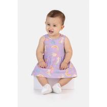 Vestido Bebê Menina Manga Curta Malwee Kids Ref. 132036 Cor:Lilas DV48ATamanho:9M