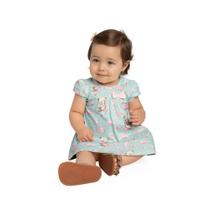 Vestido Bebê Menina Milon em Cotton c/ Body Interno cor Verde