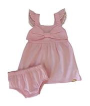 Vestido Bebê Menina Tapa Fraldas Tricoline Candy Milli & Nina