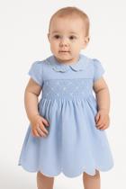 Vestido Bebê Papilloo Bordado Casinha de Abelha Azul Papillo