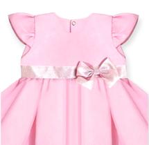 Vestido Bebê Princesa Com Tiara e Detalhes em Voal 100 Algodão