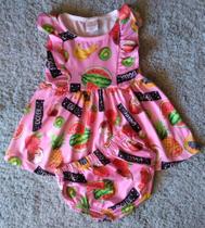 Vestido Bebê Regata e Calcinha Frutas Alekids